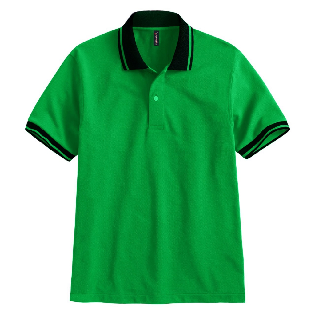 Kaospolos - Polo Shirt Hijau Fuji Kerah Stripe | Kaos Kerah Pria Seragam Polos
