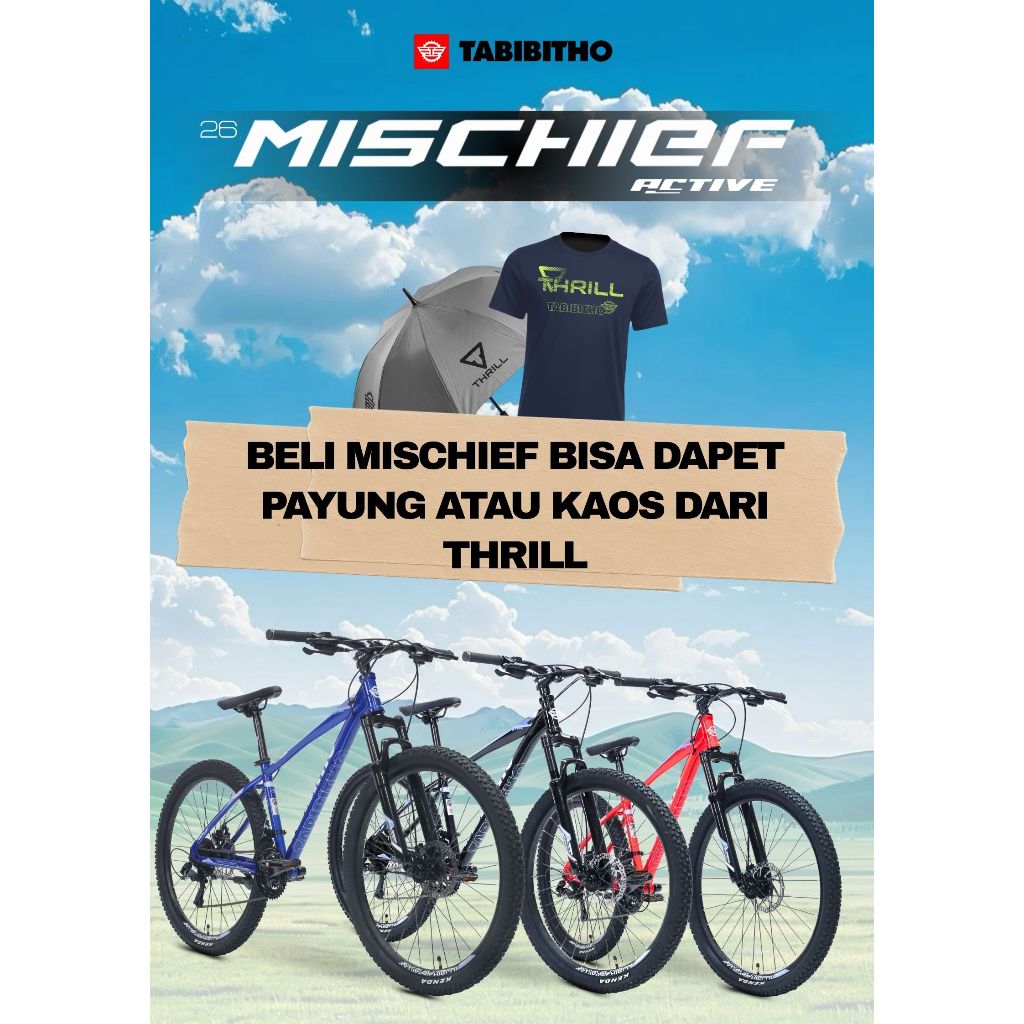 SEPEDA GUNUNG 26 MTB TABIBITHO MISCHIEF ACTIVE - FRAME HI TEN STEEL