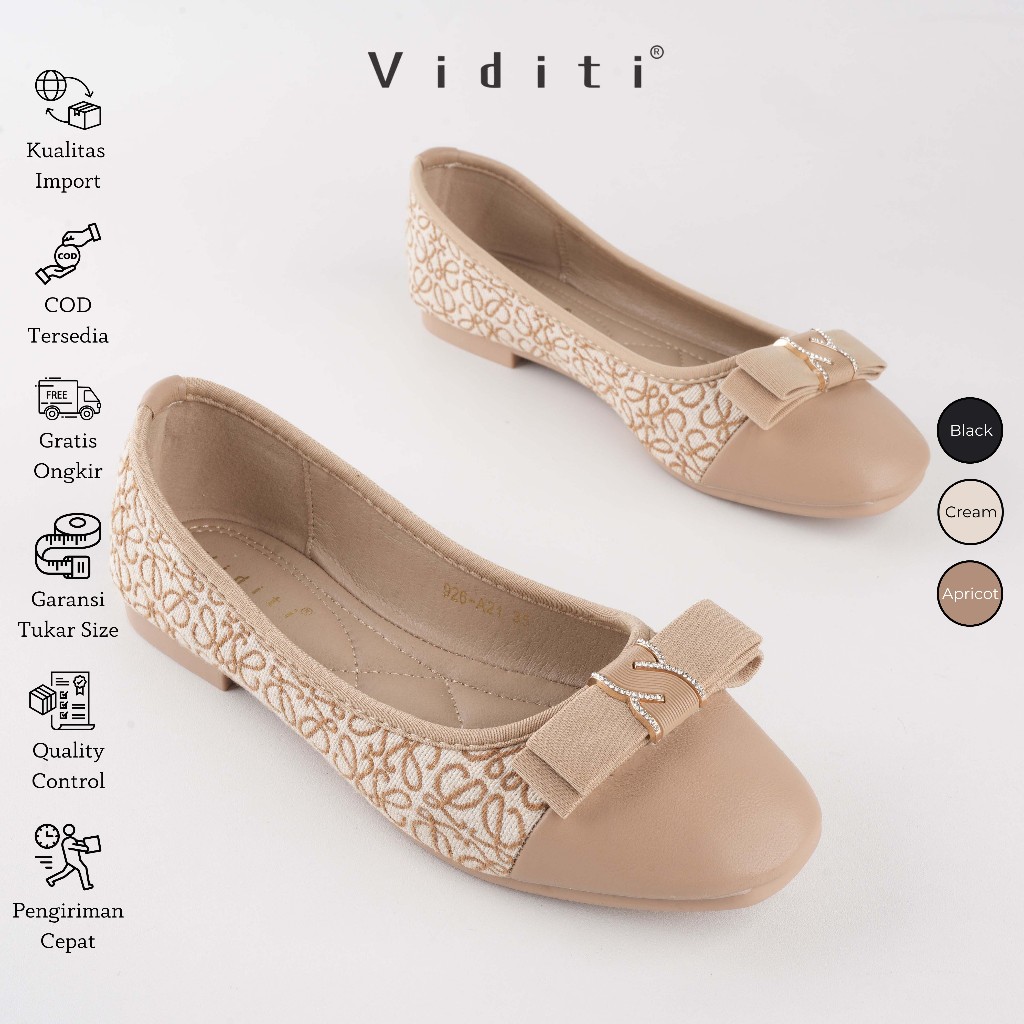 Viditi Arlena Flat Shoes | Sepatu Import Wanita | Kerja | Kuliah | Kantor | Lepes