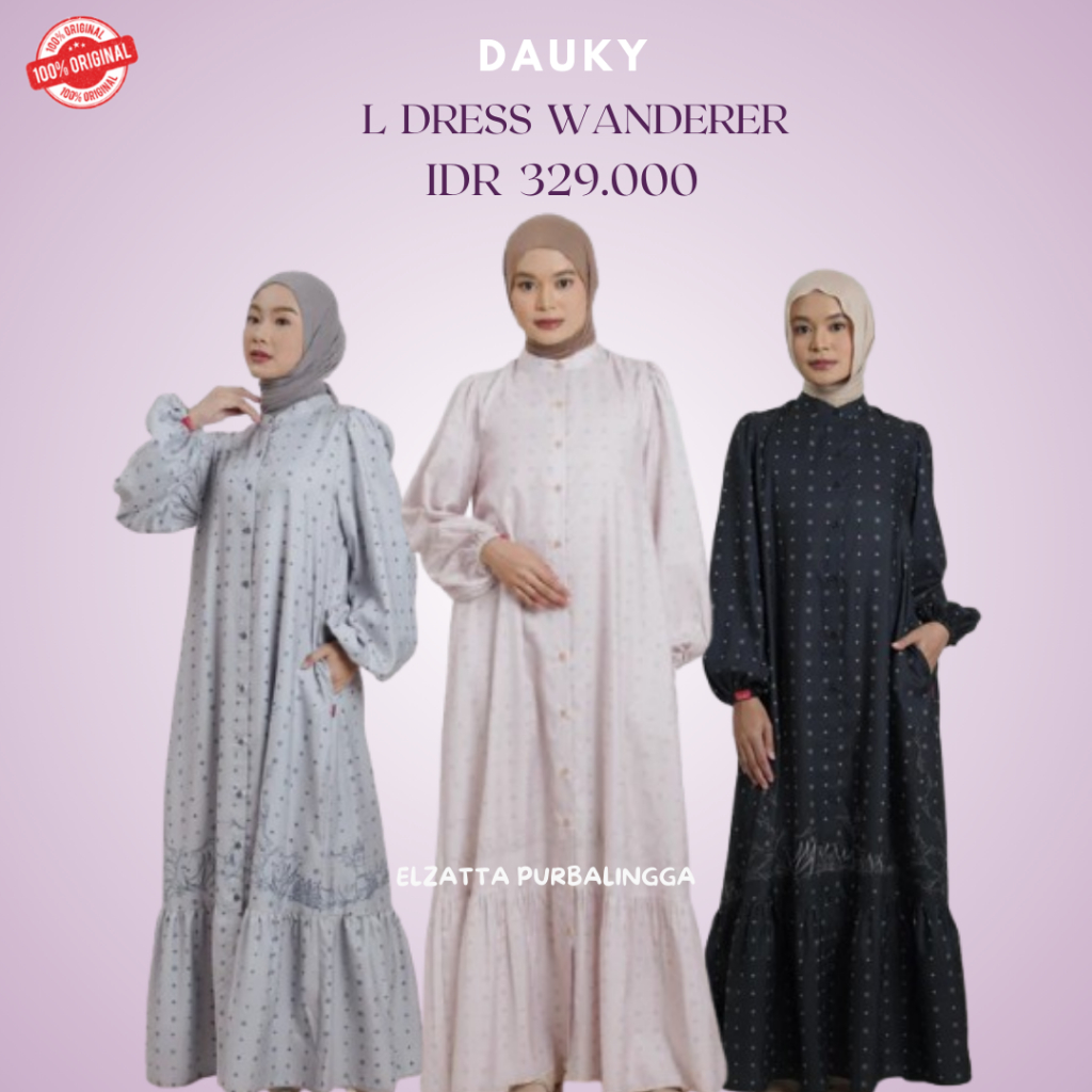 Dauky L DRESS Wanderer Couple Pasangan Bahan Katun Dauky Motif Elegan Terbaru