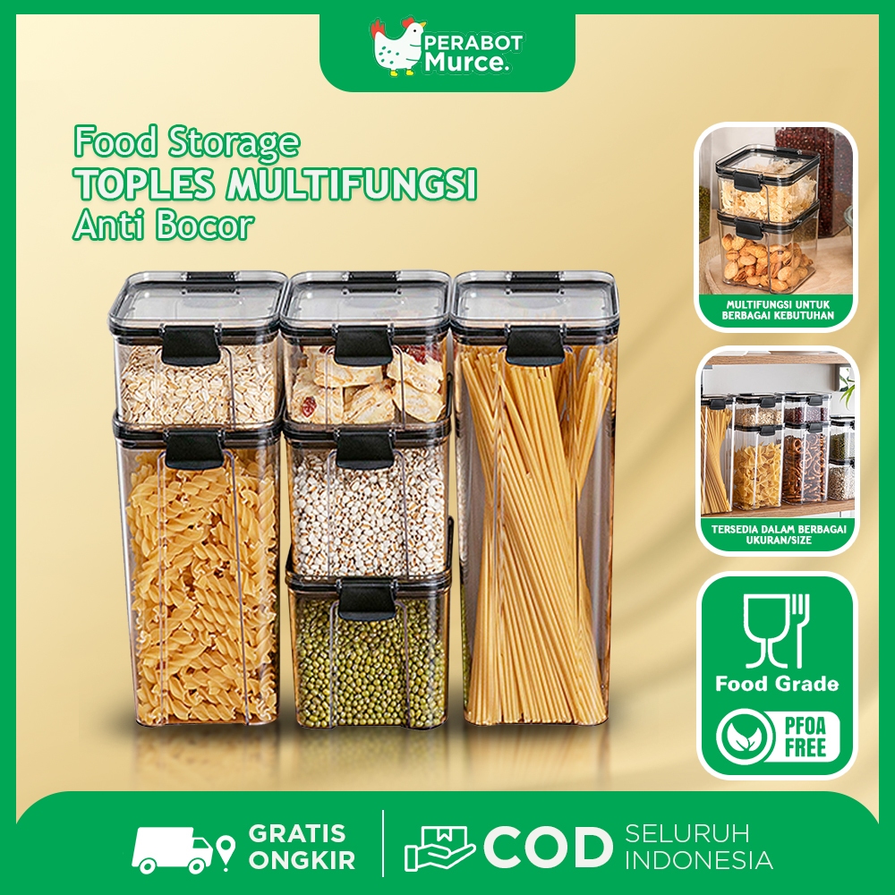 Toples Snack Toples Plastik Kotak Toples Bening Toples Kedap Udara Wadah Bumbu Wadah Plastik Kotak