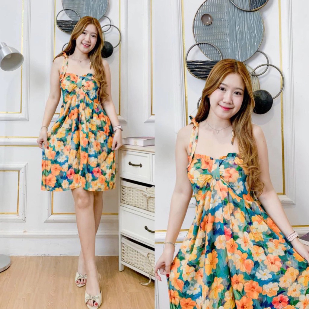 MIYUKI Daster Viral Putri Bali Pendek Kerut Yukensi Rayon Adem Lembut - Dress Mini Wanita Hot Sexy T