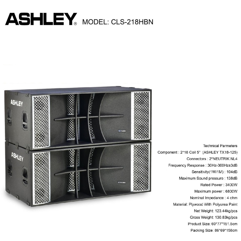 Subwoofer Passive ASHLEY CLS218HBN / CLS 218HBN / CLS 218 HBN