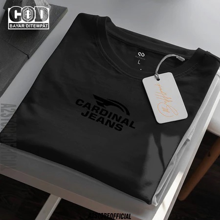 COD  Baju Kaos Distro Cardinal Jeans Text Hitam Premium Quality Kaos Lengan Pendek T-Shrit Kaos Unis