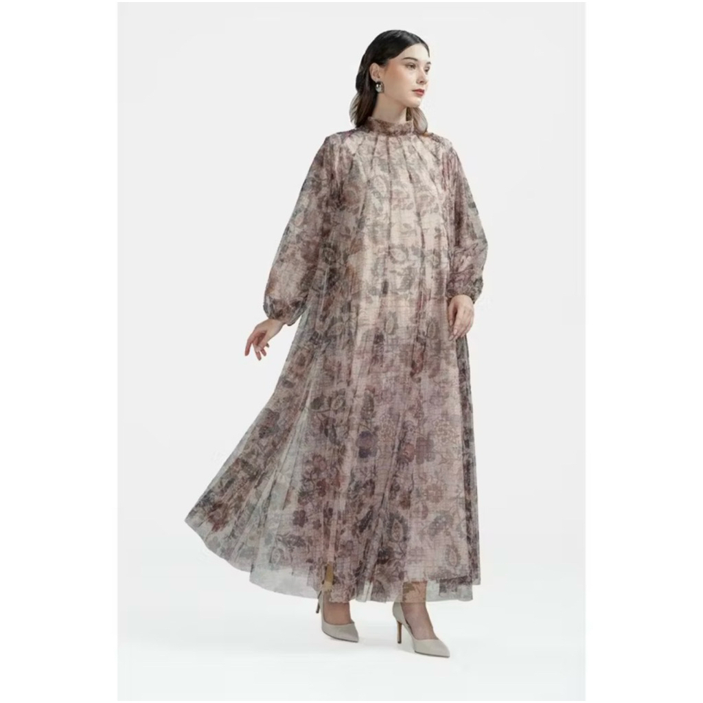 Benang Jarum x Raisa - Festive Finesse Flowy Dress - Maple