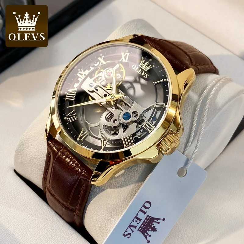 OLEVS Jam Tangan Pria Automatic Anti Air Kulit