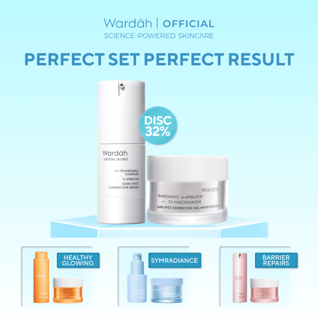 WARDAH Perfect Set Moisturizer + Serum For Perfect Result (Symradiance, Peeling, Brightening, Dark S