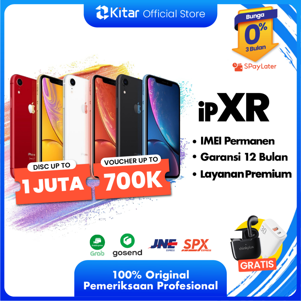 iPhone XR ex iBox Beacukai IMEI Permanen Garansi 12 Bln 100% Original Second iPhone FULLSET 64GB 128