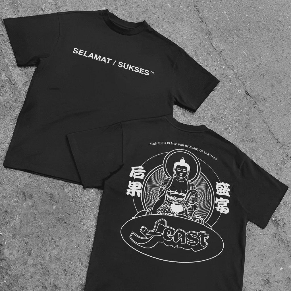 Kaos grup musik rock Feast Selamat Sukses t shirt pria wanita baju hitam putih katun polyester - 014
