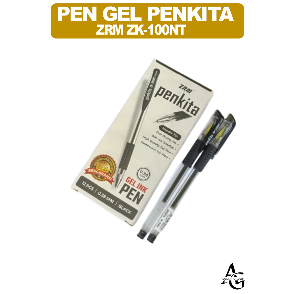 GEL PEN PENKITA ZRM / Pulpen Mata Jarum 0.38mm ZK-100NT