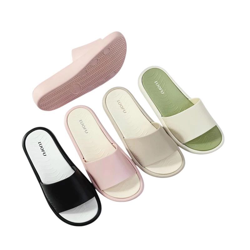 Sandal karet polos wanita, Sanda wanita Luofu polos anti slip
