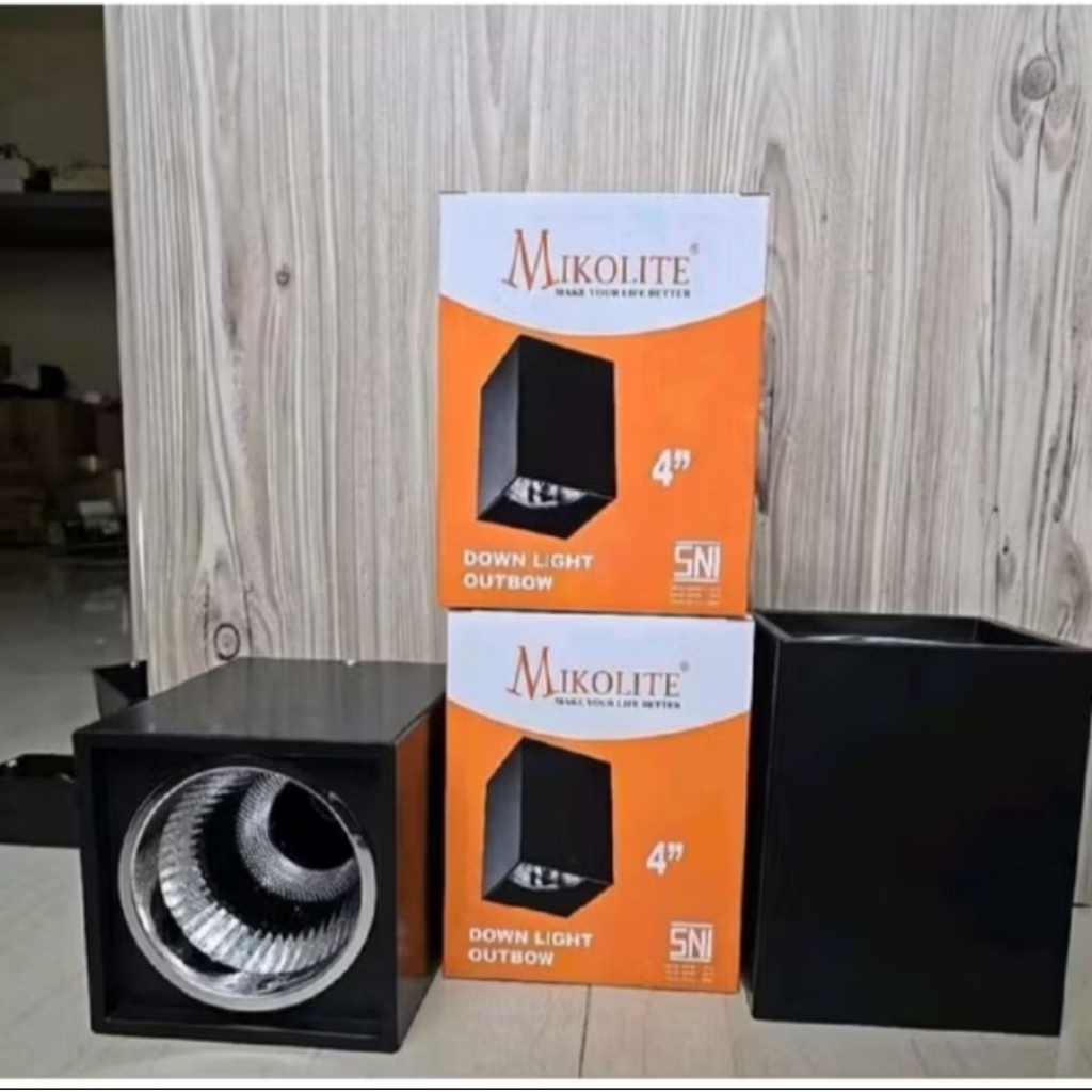 Kap Lampu Downlight 4 inch Mikolite / Tempat Lampu Downlight 4 inci Kotak