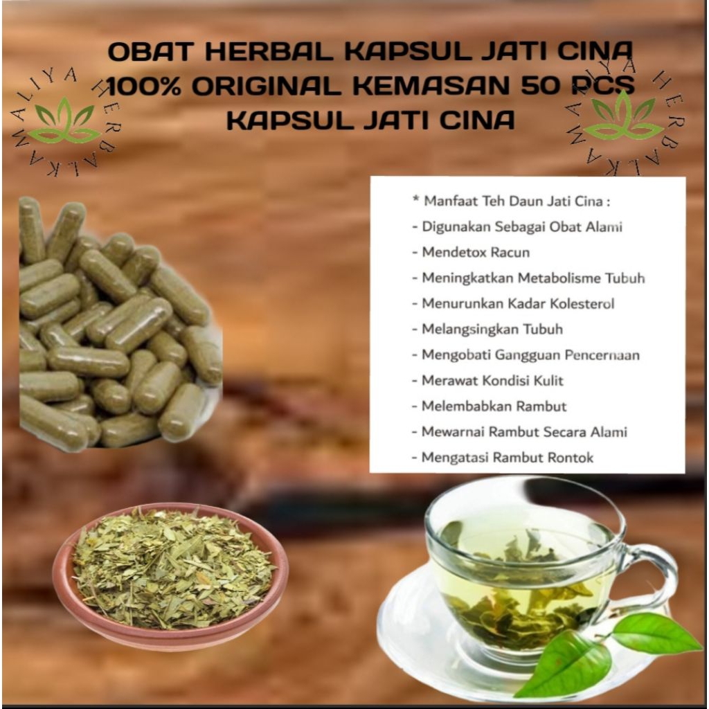 OBAT HERBAL KAPSUL JATI CINA 100% ORIGINAL KEMASAN 50 PCS KAPSUL JATI CINA