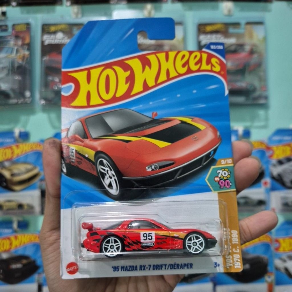 HOT WHEELS 95 MAZDA RX-7 DRIFT/DERAPER MERAH