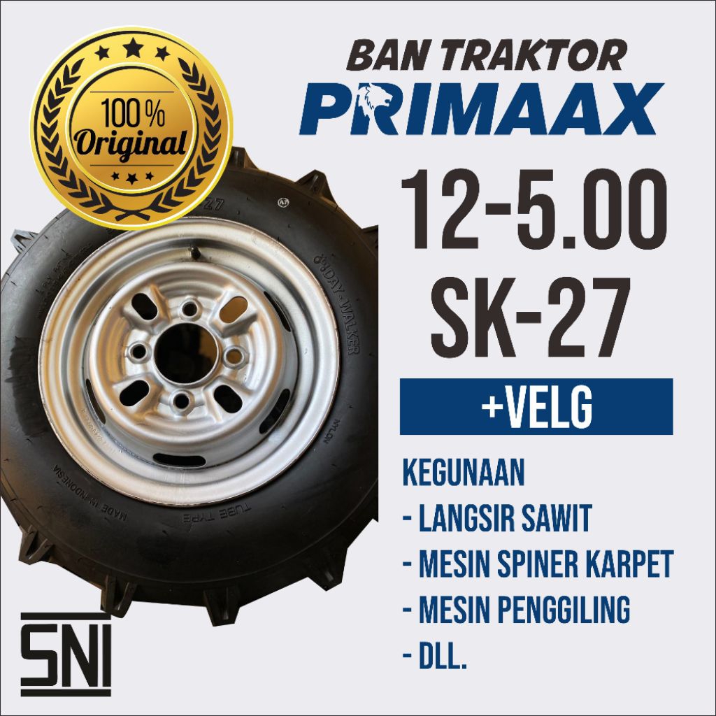 Ban Traktor Ring 12 5.00 + Velg + Ban Dalam