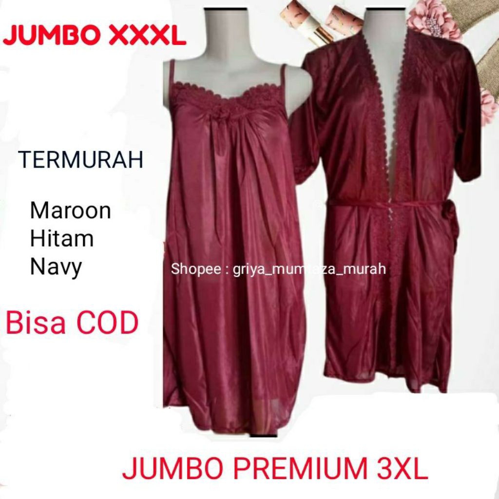 XXL-XXXL Baju Tidur Jumbo Kimono+Inner bahan Lembut / Kimono Jumbo / Kimono Bigsize / Baju Tidur Jum