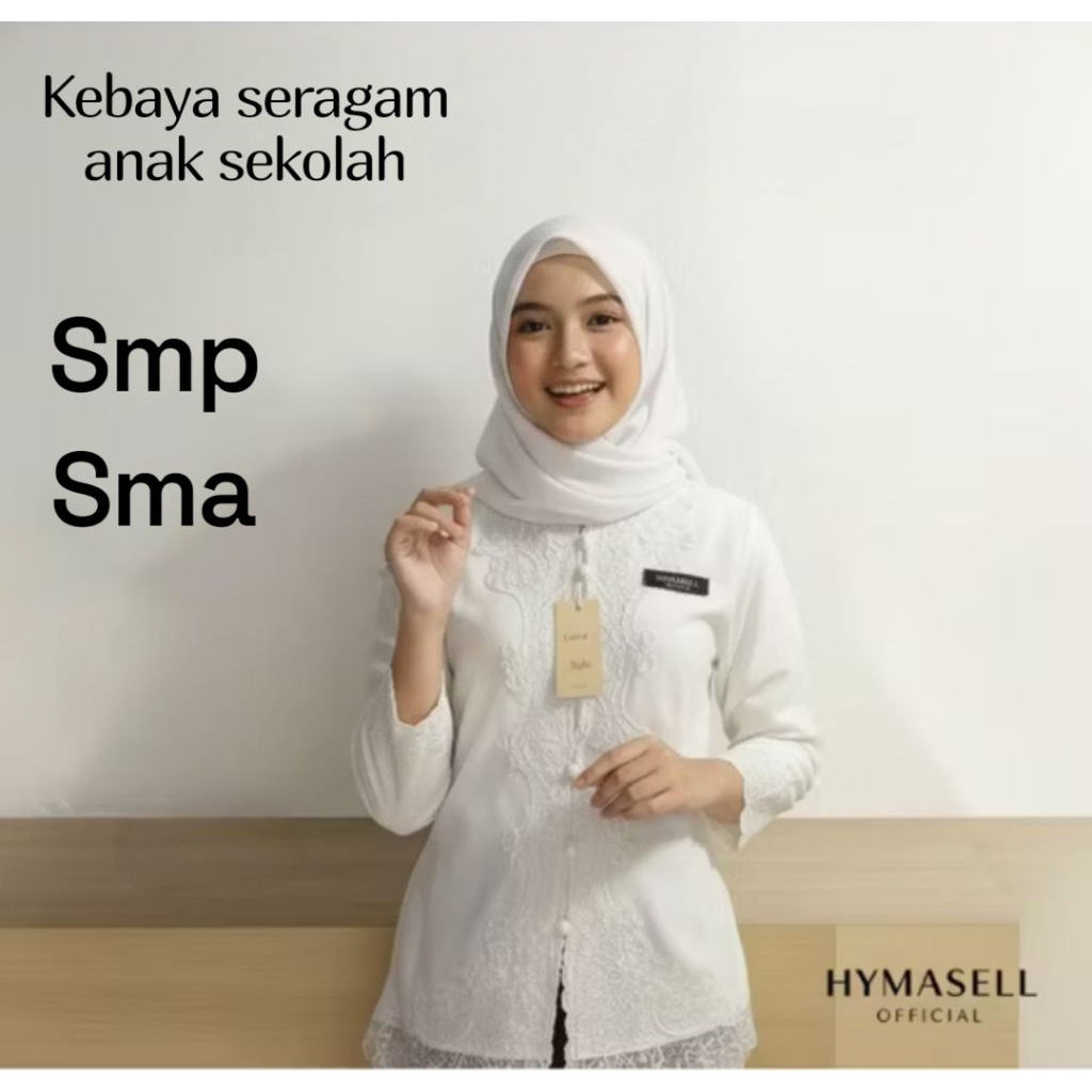 Kebaya putih seragam anak sekolah smp -sma atasan