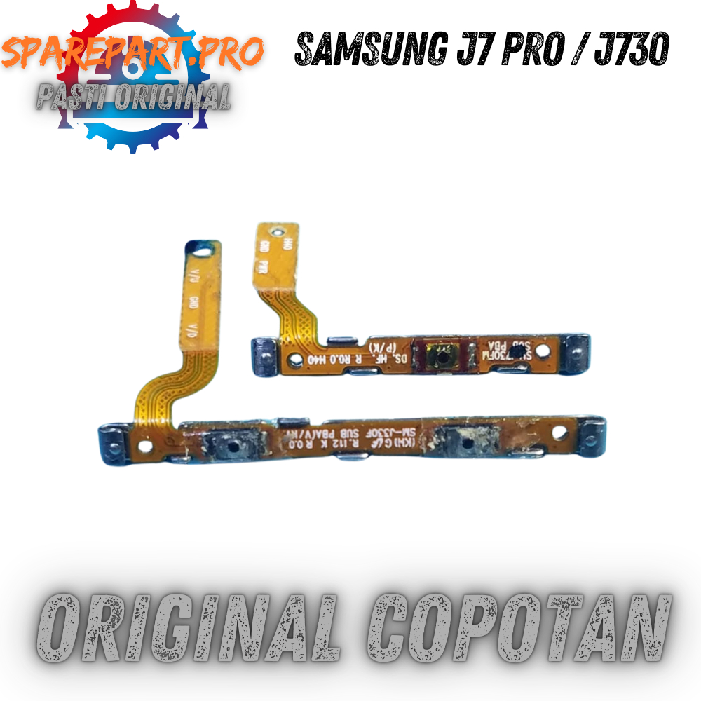 FLEXIBEL ON OFF DAN VOLUME SAMSUNG J7 PRO J730 ORI COPOTAN FLEXIBEL + PLAT PENYANGGAH