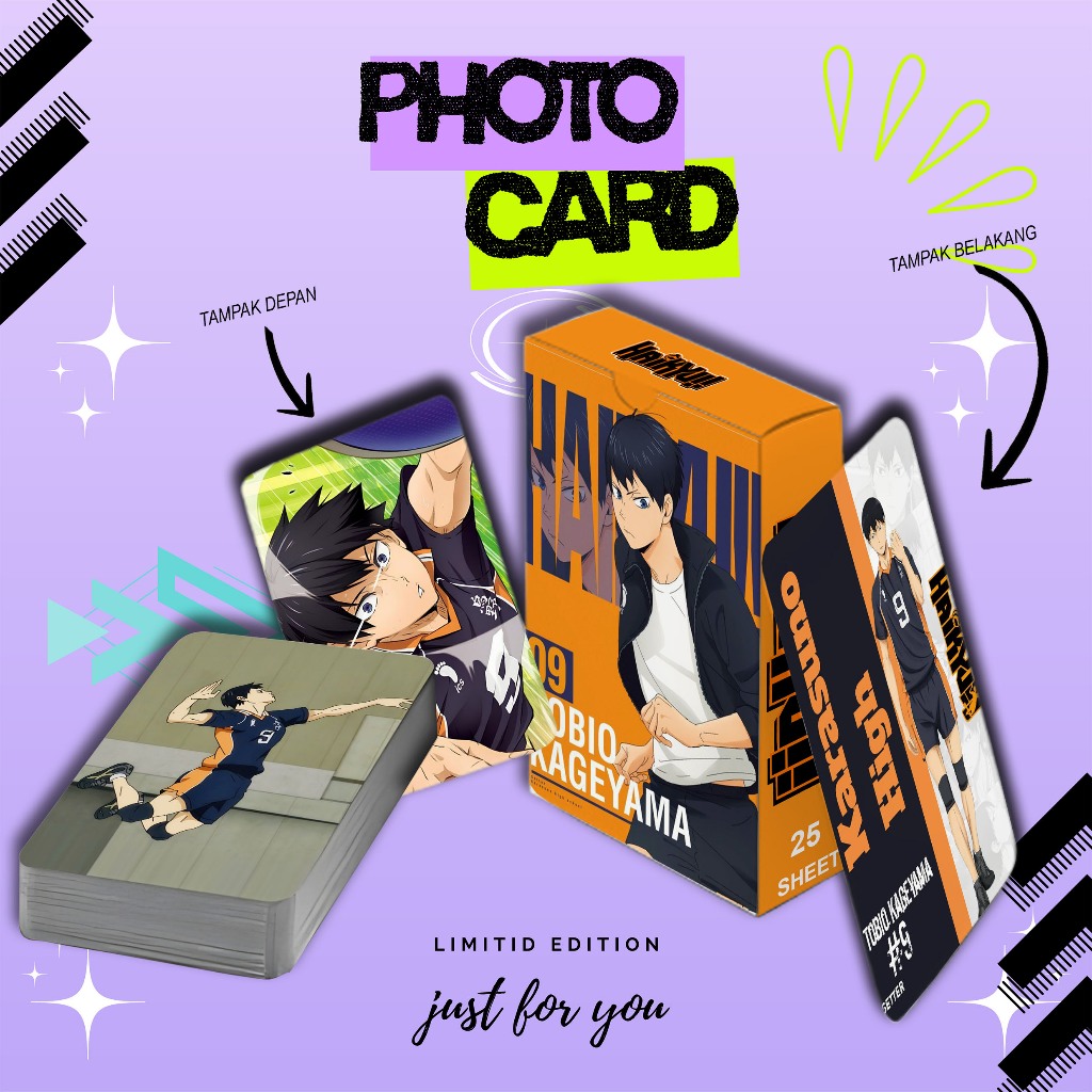 PHOTOCARD SET TERBARU TOBIO KAGEYAMA ANIME HAIKYUU PREMIUM ISI 25 PCS FREE BOX