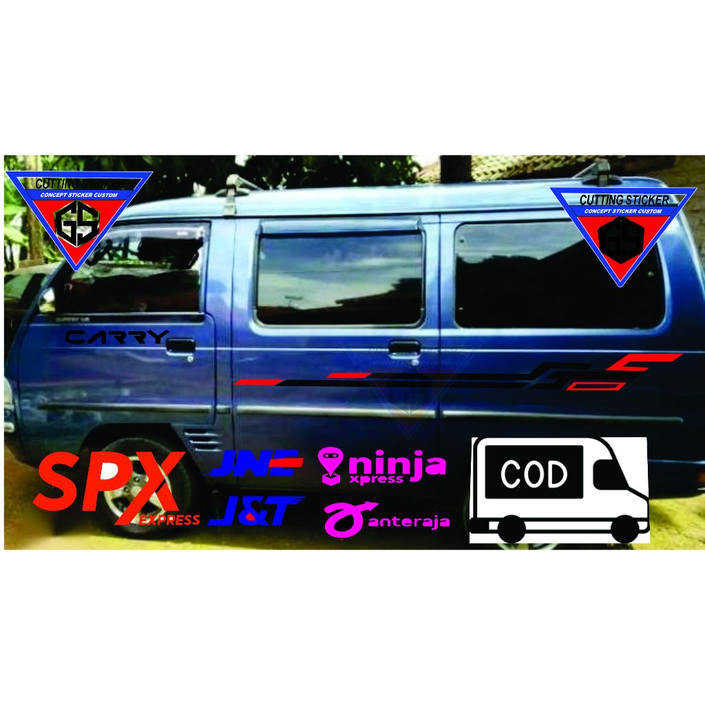 stiker list body samping suzuki carry futura striping body samping mobil carry futura stiker fariasi
