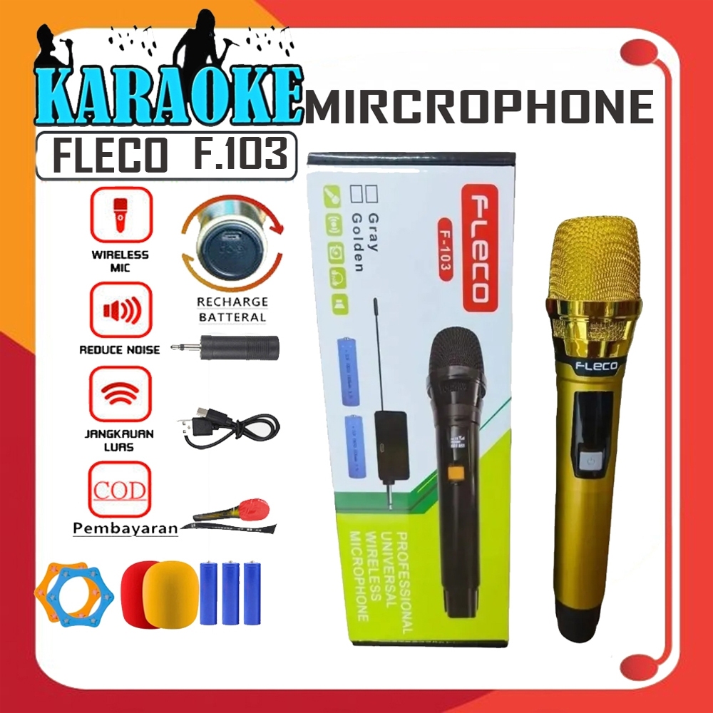 MIC WIRELESS SINGLE FLECO F-103 MIC KARAOKE WIRELESS