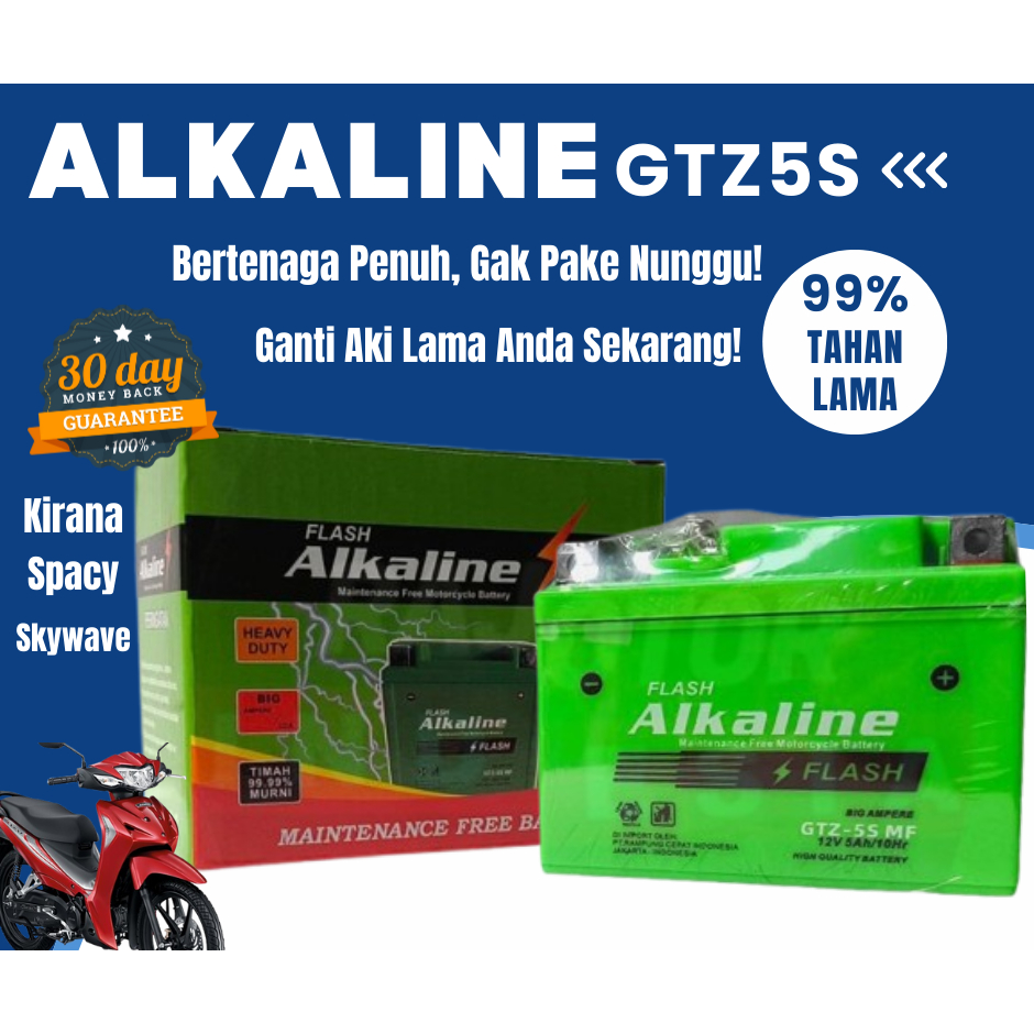 Aki Motor GTZ5S MF Aki Kering Motor Honda Beat karbu Beat FI Vario 110 Supra X 125 Scoopy Spacy Blad