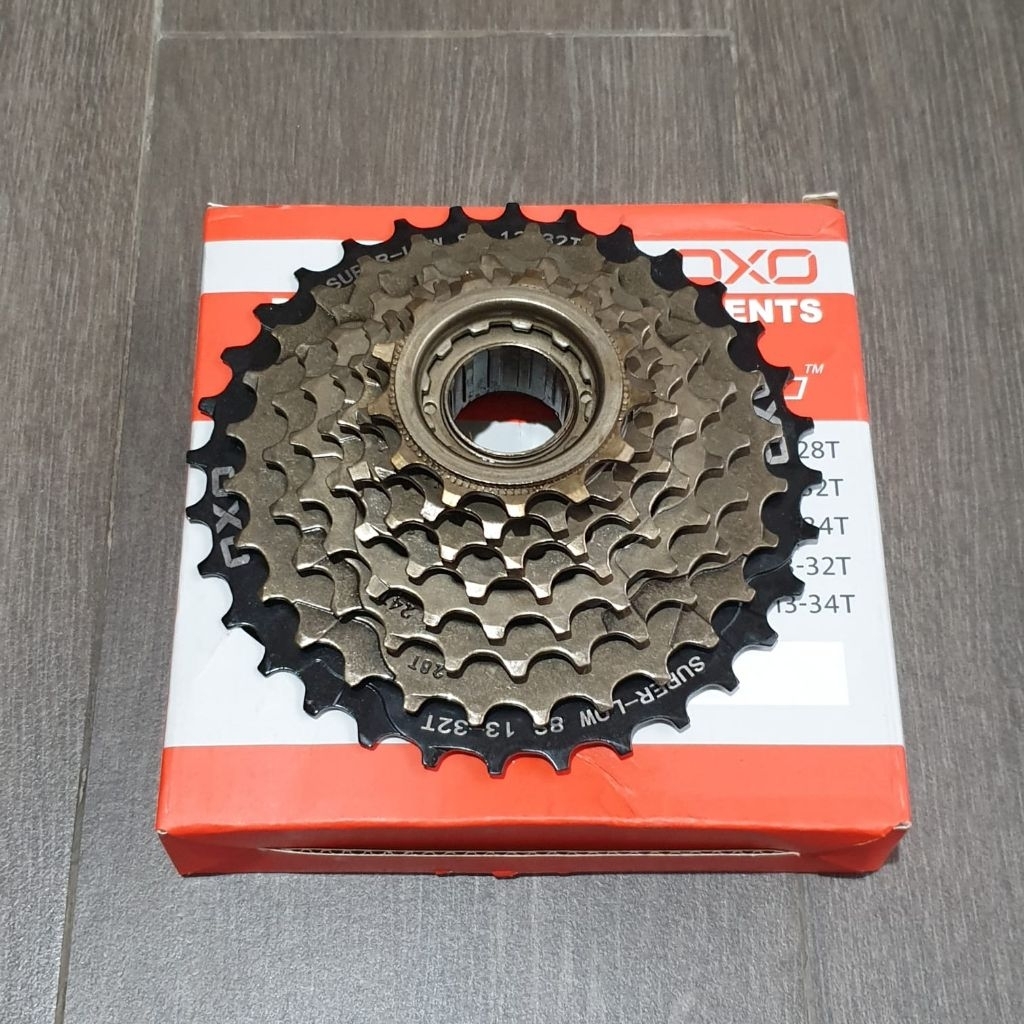 Sprocket OXO 8 Speed Ulir / Drat 13-32T Brown
