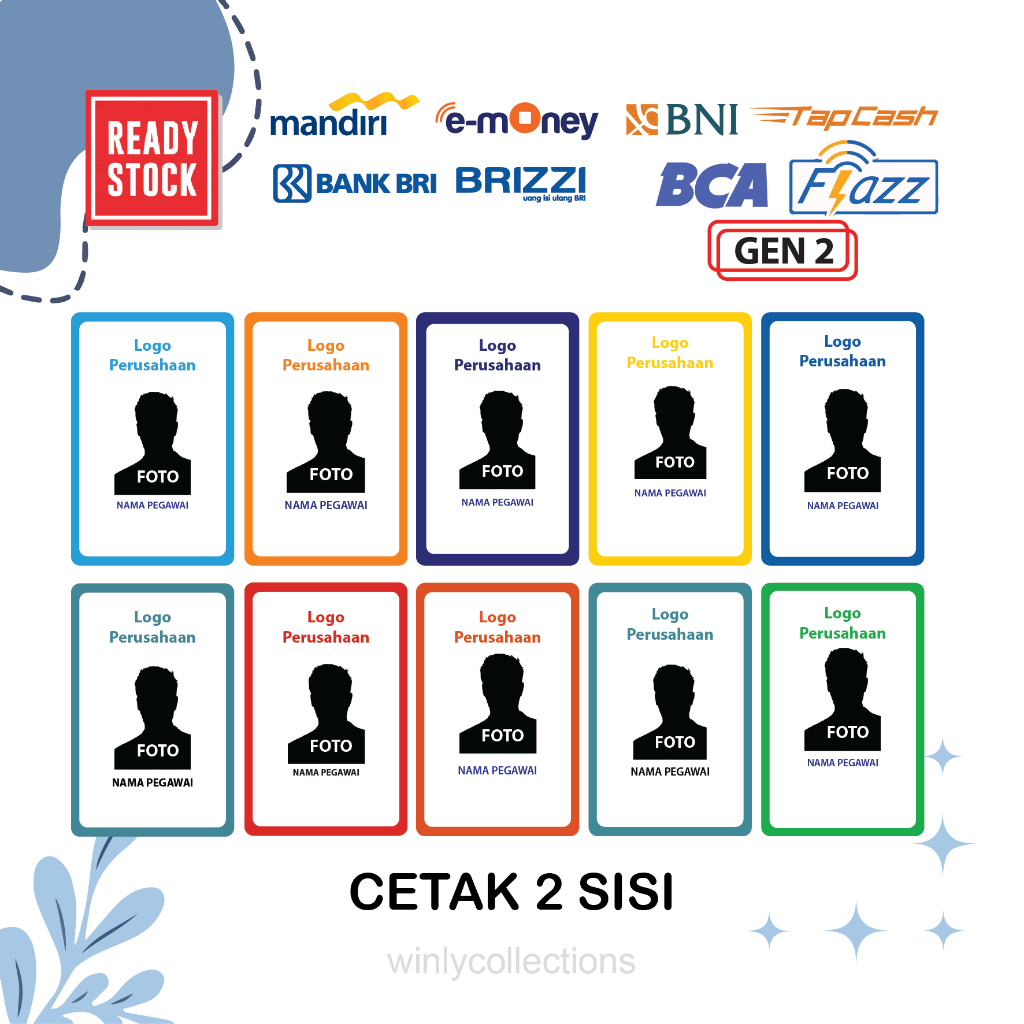 KARTU ID CARD TAPCASH BNI ETOLL EMONEY BU-MN - 2 SISI