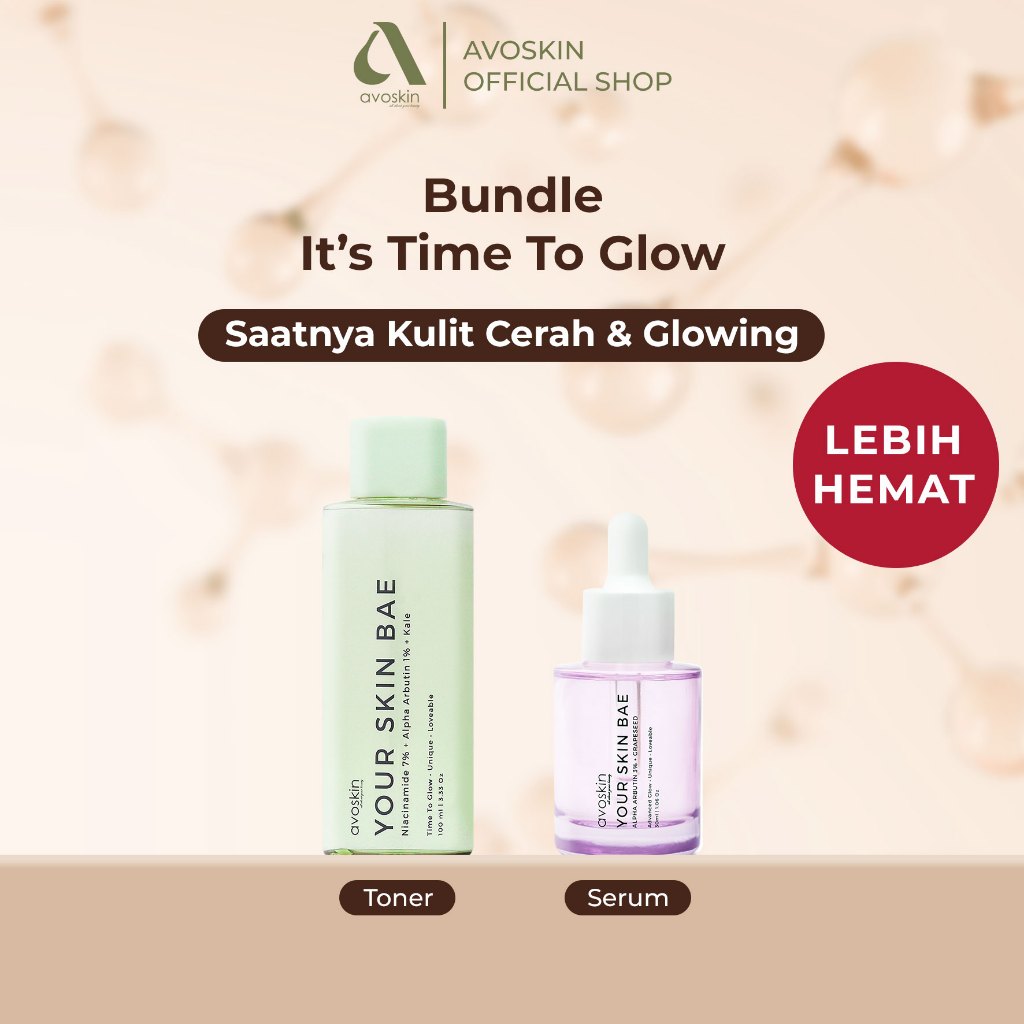 Paket Skincare-Avoskin It's Time to Glow Set!-YSB Toner & Serum