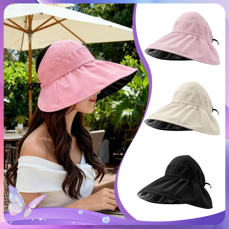 Topi Lipat Anti Uv Visor Topi Anti Uv Wanita Lipat Topi Sun Visor Wanita Anti Uv Topi Pantai Perlind