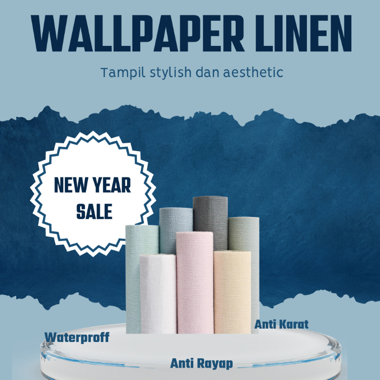 Wallpaper Linen Roll Anti Air Anti Rayap Wallpaper Foam Roll 2.80cm x 50cm x 52.53mm