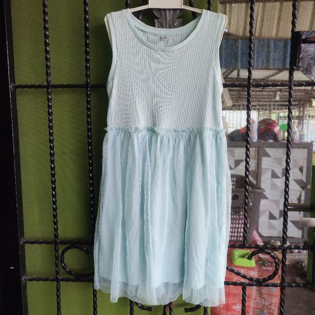 DRESS PESTA ANAK SIZE 120 BLUE ICE TUTU AMAN