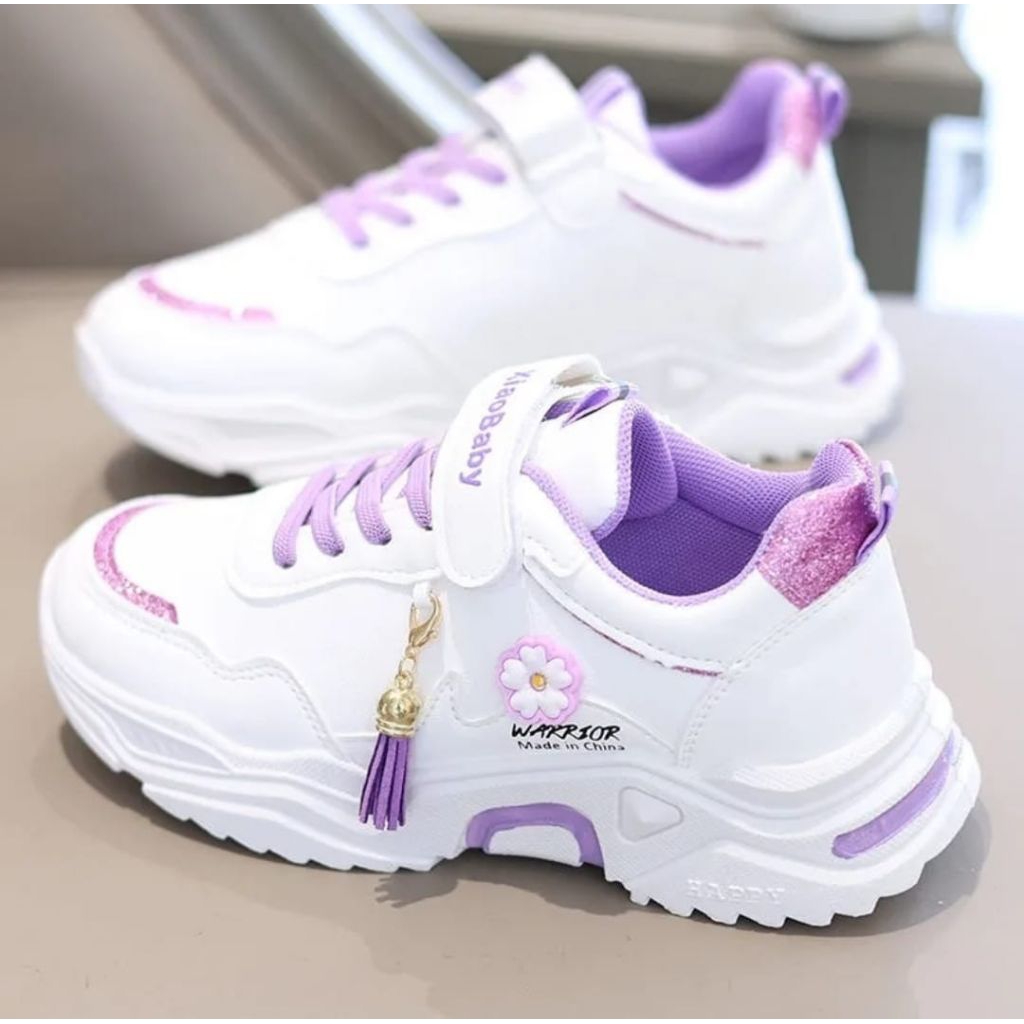 warrior sepatu flower casual anak anak sepatu sekolah