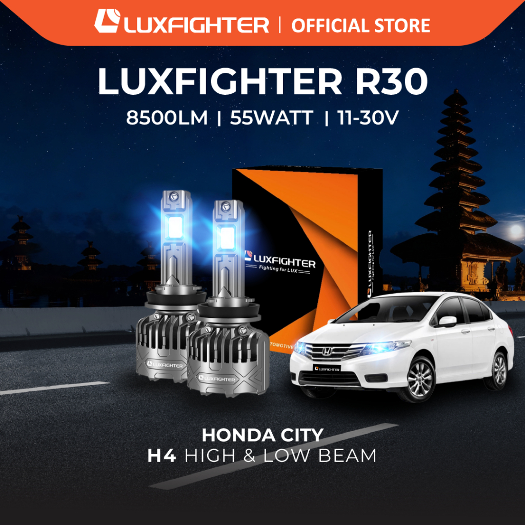 LUXFIGHTER R30 H4 LAMPU PNP LED MOBIL HONDA CITY