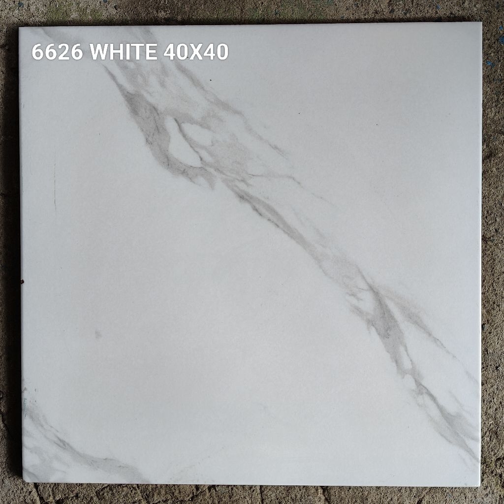Keramik Lantai Putih Motif 40x40 Arwana 6626 White Glossy KW1