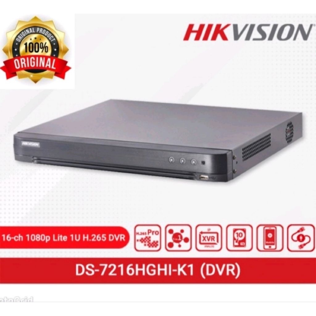 DVR 16 CH HIKVISION CHANNEL DS 7216 HGHI F1 N CLOUD 7200 SERIES TURBO HD 1080P GARANSI RESMI