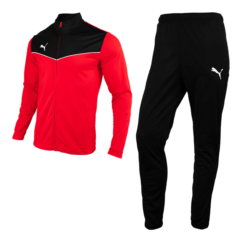 Jaket Tracksuit Pria Puma individual Rise Black Red- 65753401