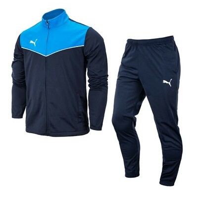 Jaket Tracksuit Puma Men Individual-Rise Suit Set Blue Navy 65753402