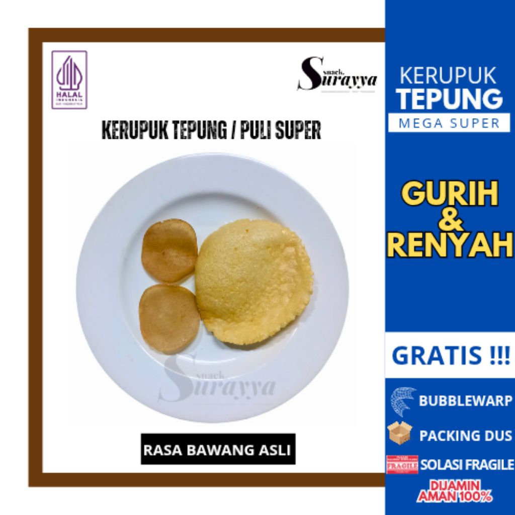 promo kerupuk puli rasa bawang kerupuk puli bawang 500gr