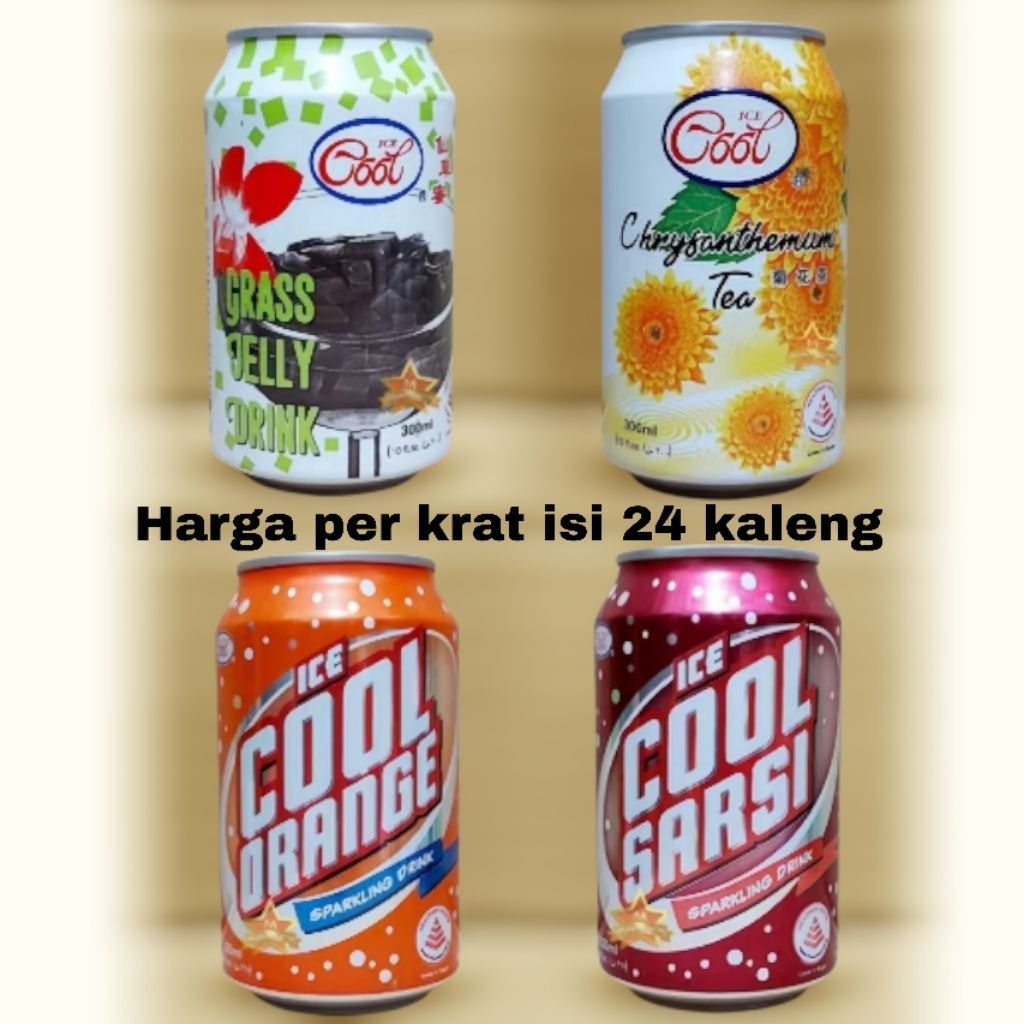 [HALAL] ICE COOL MINUMAN KALENG LOW SUGAR ISI 24 KALENG/ICE COOL SARSI/ ORANGE/ COLA/ WINTER MELON/ 