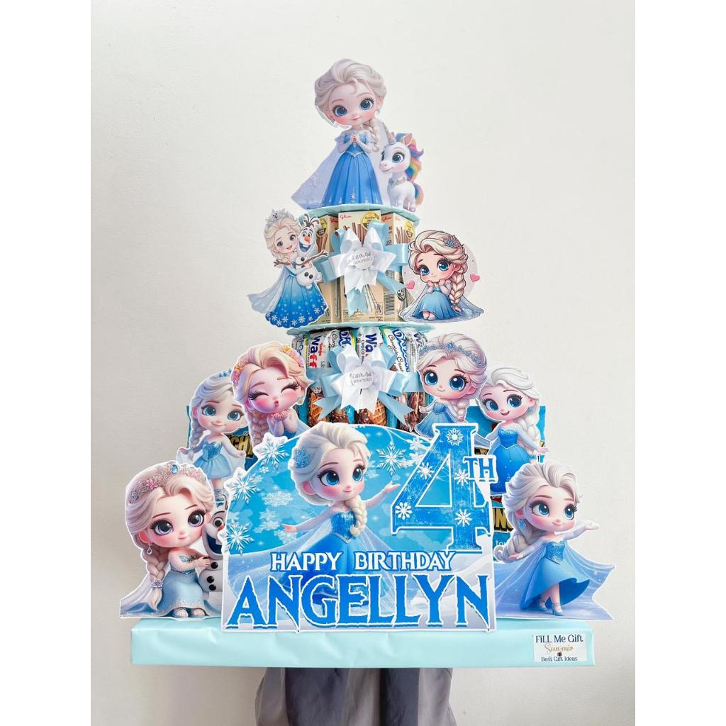 Snack Tower Tema Frozen / Kado Ulang Tahun / Tart Snack 3 Tingkat