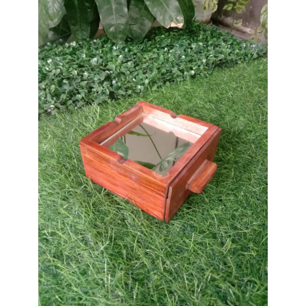 ASBAK LACI ASBAK KAYU CERMIN AESTHETIC BEBAS REQUEST