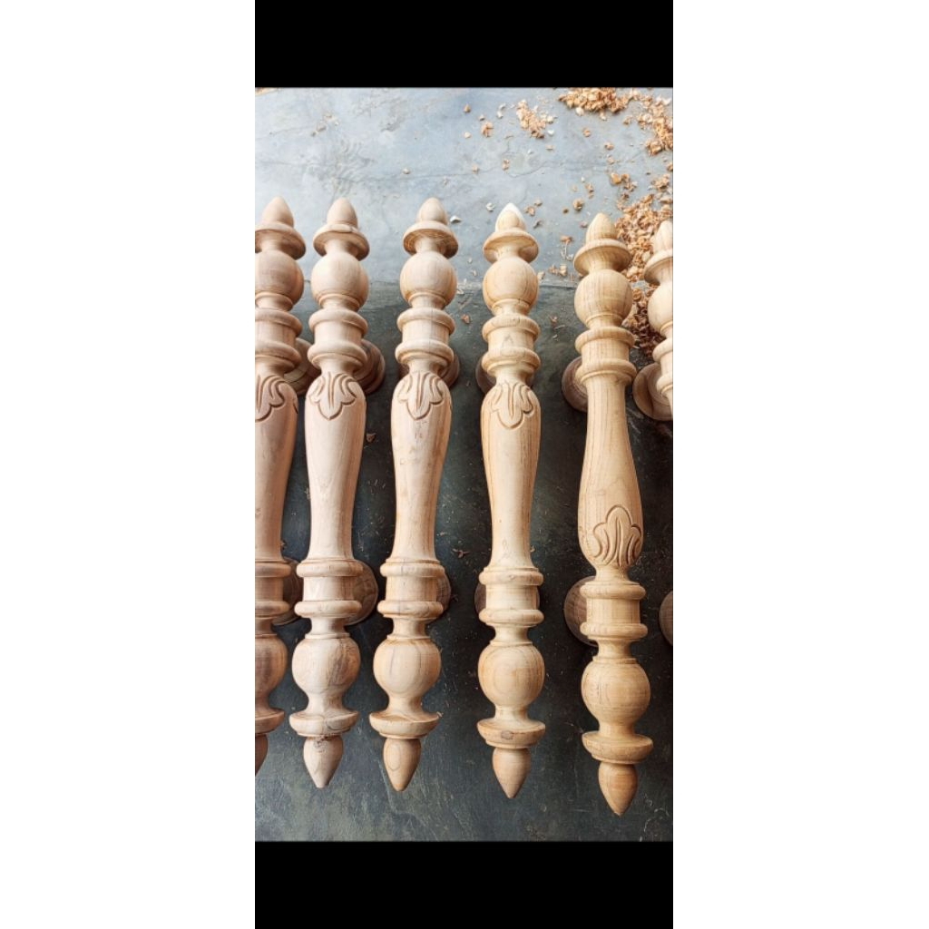handel/gagang pintu kayu jati motif ukir