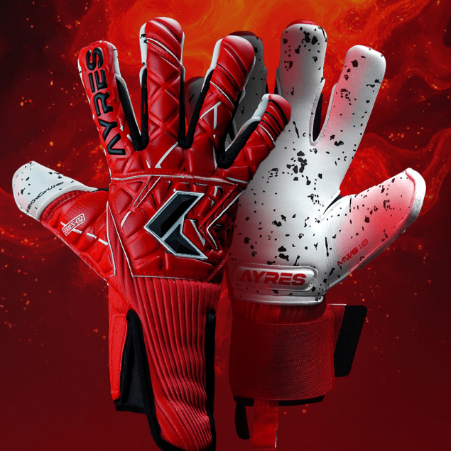 Ayres Sarung Tangan Kiper Ayres Series-02 Gloves Goalkeeper Football Crimsom Red