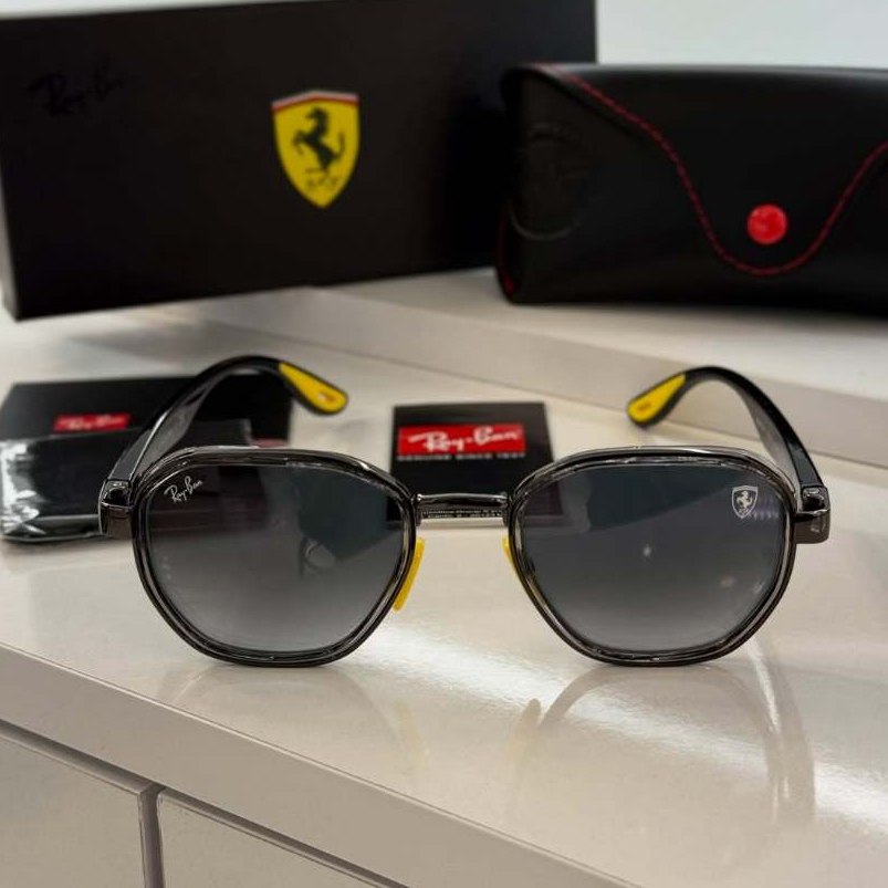 Kacamata RayBan Scuderia Ferrari RB3674-M F030/11 145 Frame Black List Silver Lens Grey Original