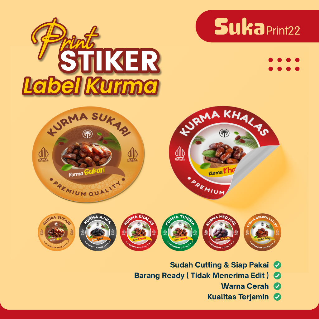 Stiker Label Kurma | Stiker Kurma | Label Kurma