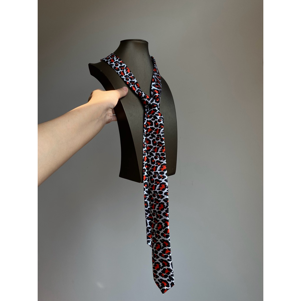 Dasi Motif Aesthetic Dasi Leopard Macan Tutul | Dasi Pria Wanita Korea Jepang Y2k Vintage | Aksesori