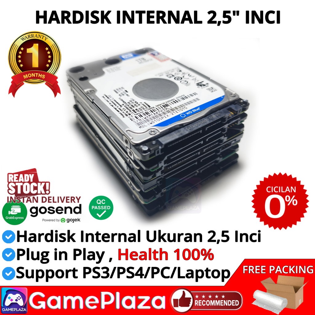 HDD HARDISK INTERNAL 2,5 INCI PS3 PS4 PC LAPTOP CCTV | 500GB/1TB GARANSI 1 BULAN