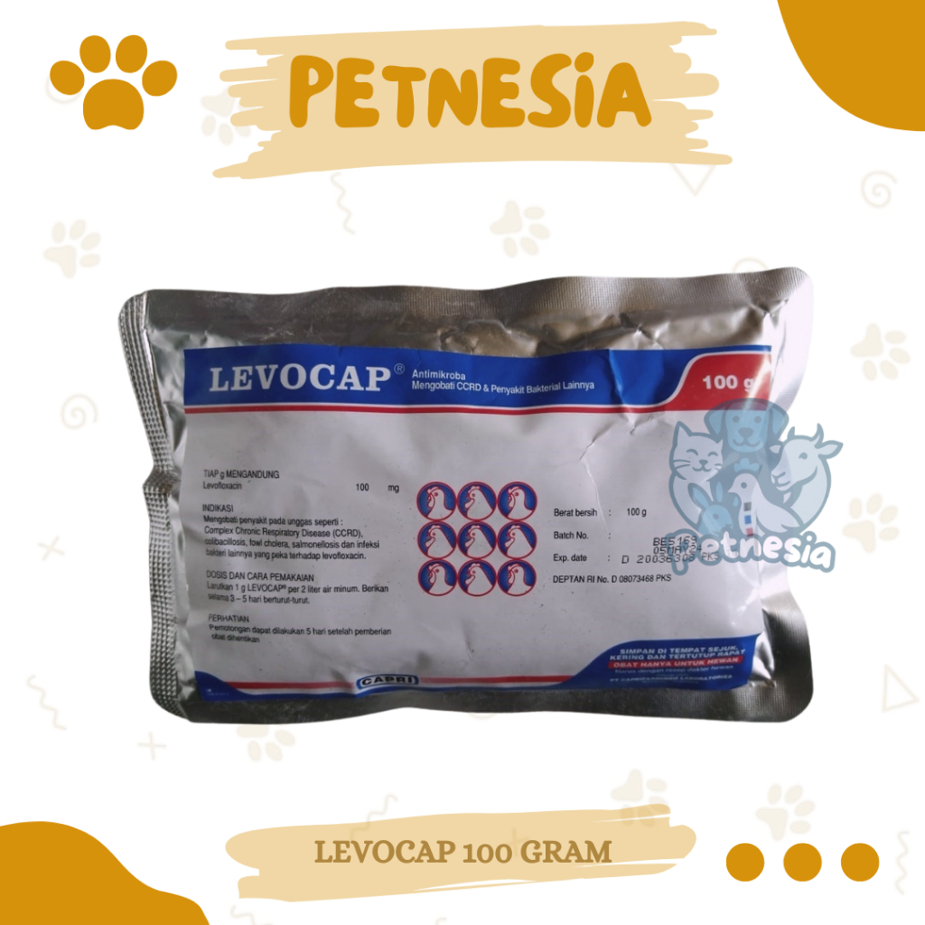 LEVOCAP 100gr- Antimikroba Mengobati CRD Kompleks & Penyakit Bakterial