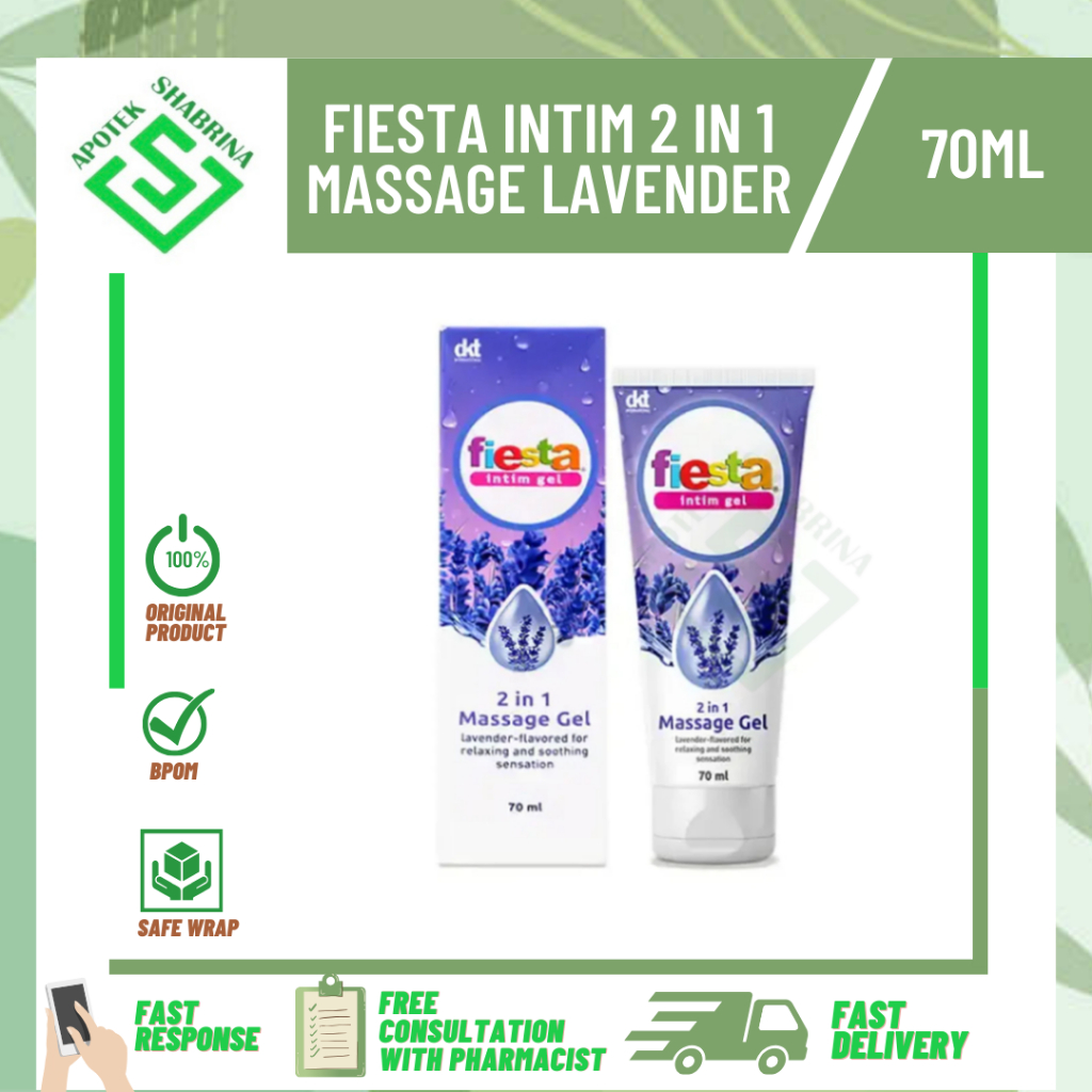 Fiesta Intim 2 In 1 Lavender Massage Gel 70 Ml Aroma Menenangkan / pelumas intim / gel pijat sensual